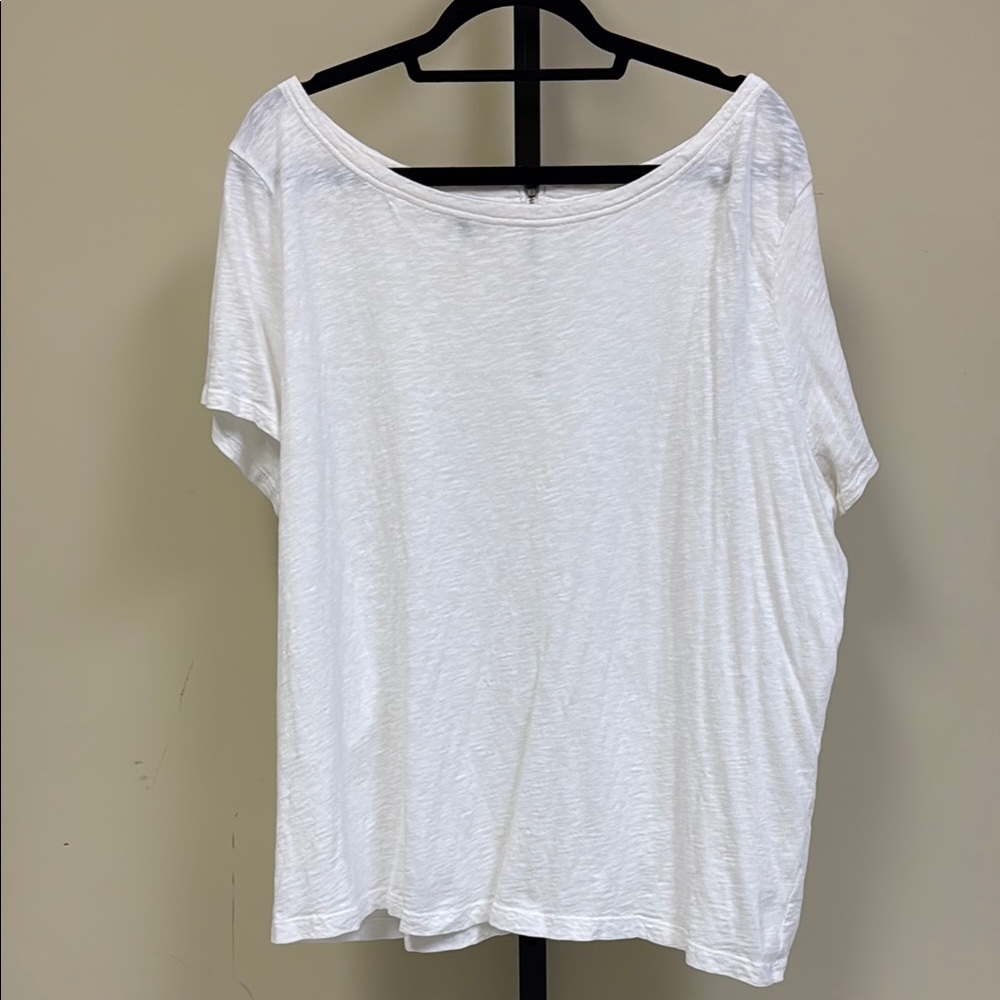 Talbots White Relaxed Asymmetrical T-Shirt